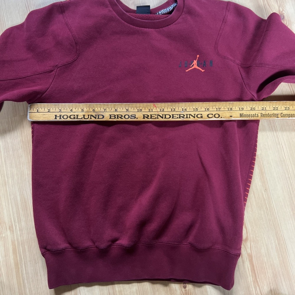 Nike Air Jordan Gradient‎ Sweatshirt Mens Men Maroon Red Pullover - Picture 8 of 10